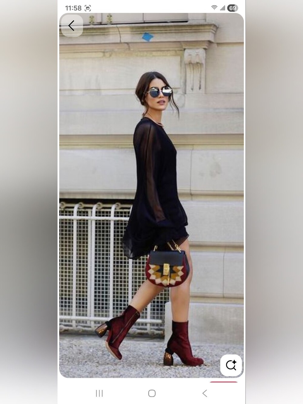 Vince Camuto Burgundy Leather Ankle Boots with Snake-Print Block Heel